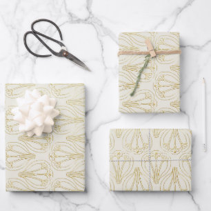 Cream Art Deco   Wrapping Paper Sheet