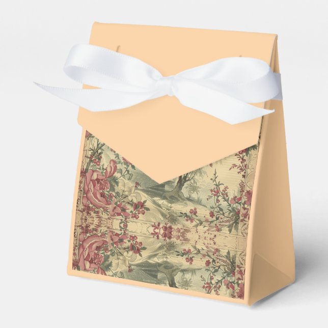 Cream Asian Floral International Blossom Favour Box (Front Side)