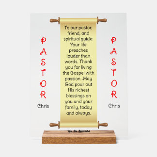 Cream Banner Pastor Appreciation Acrylic Sign