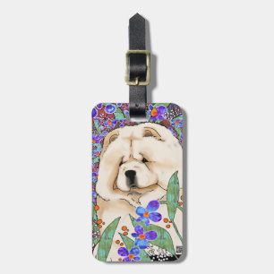 CREAM batik chow luggage tag