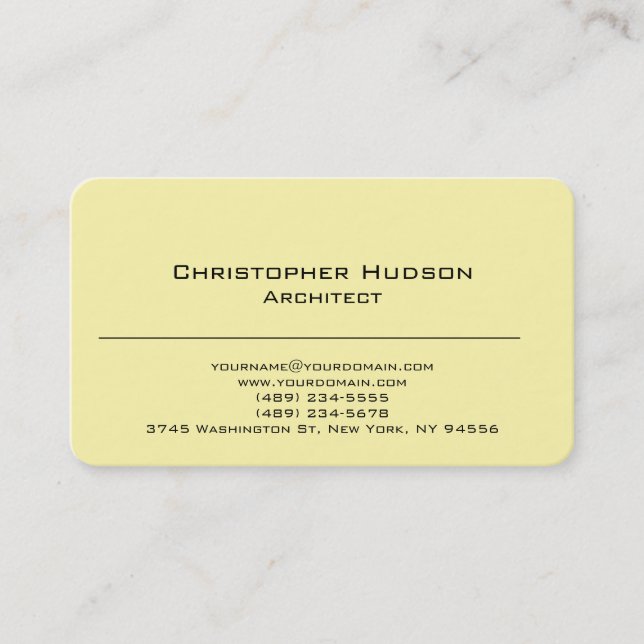 Cream & Beige Background Colour Company Architect Business Card (Front)