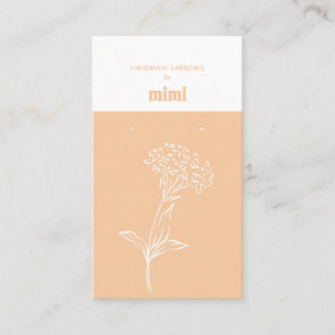 Cream Beige Earring Display  Business Card
