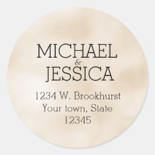 Cream Beige Personalised   Classic Round Sticker