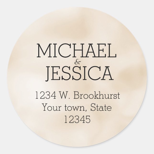 Cream Beige Personalised   Classic Round Sticker (Front)