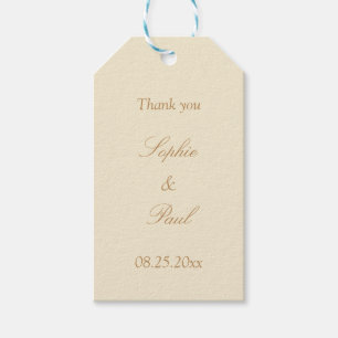 Cream Beige Wedding Favour Thank You Gift Tags