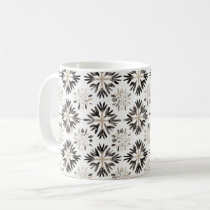 Cream Black Abstract Coffee Mug