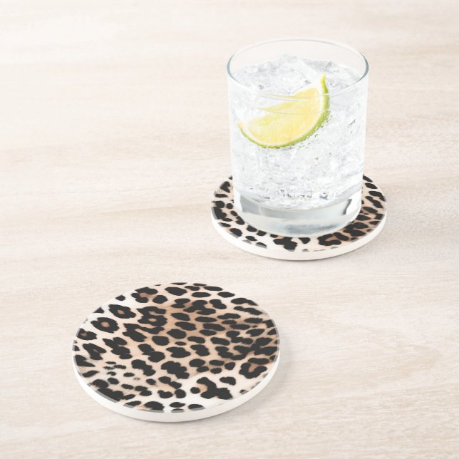 Cream Black Leopard     Coaster (Side)