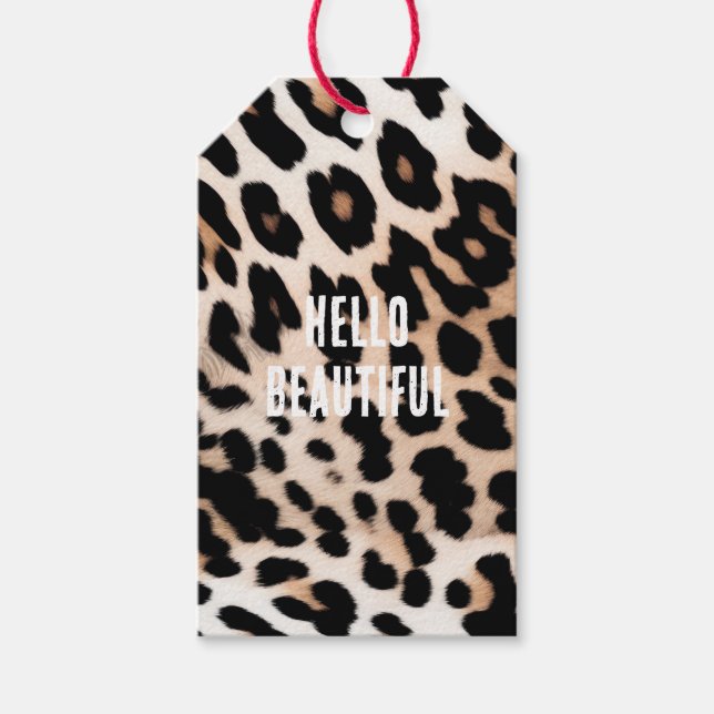 Cream Black Leopard     Gift Tags (Front)
