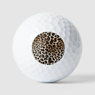 Cream Black Leopard Print Golf Balls