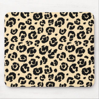 Cream Black Leopard Print Mouse Mat