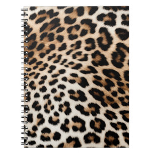 Cream Black Leopard Print Notebook
