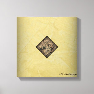 Cream & Black Modern Canvas Art — Pollock Style