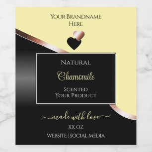 Cream Black Wavy Rose Gold Hearts Product Labels