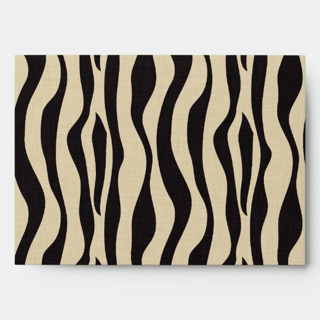 Cream Black Zebra Print Envelope (Front)