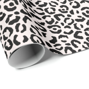Cream Blush Black Leopard Print Wrapping Paper