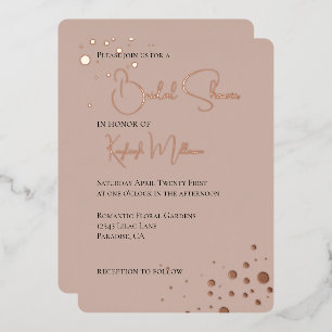 Cream Blush Diamonds Confetti Dots Bridal Shower