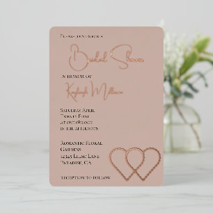 Cream Blush Glam Pearl Two Hearts Bridal Shower