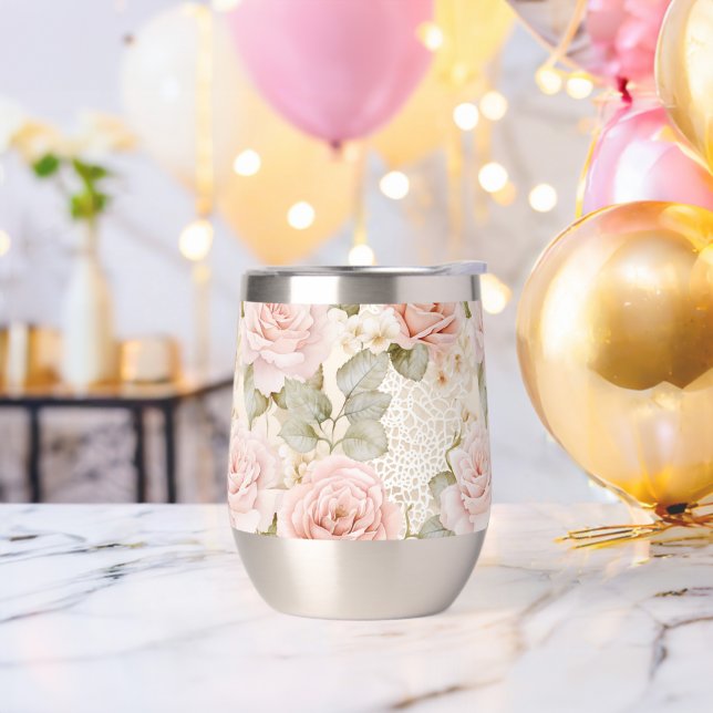 Cream Blush Pink Roses Floral Bridal Shower (Bachelor Party)