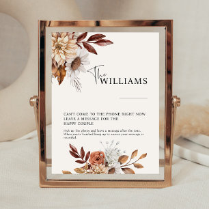Cream Boho Wedding Telephone Audio Guestbook Sign