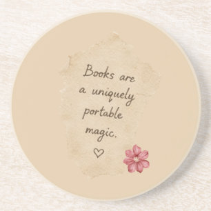 Cream Books Magic Red Flower Coaster