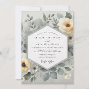 Cream Botanical Ethereal Wedding Invitation