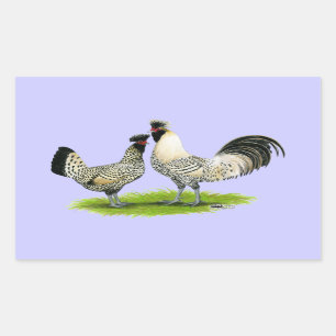 Cream Brabanter Chickens Rectangular Sticker