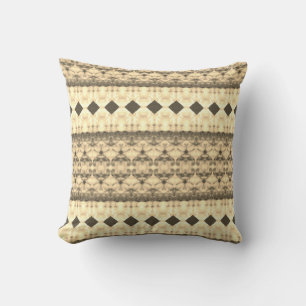 Cream Brown And Beige Patterned Cushion