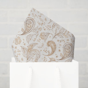 Cream Brown Boho Bohemian Birthday Tissue Paper