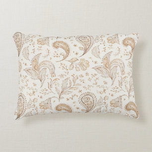 Cream Brown Boho Bohemian Decorative Cushion