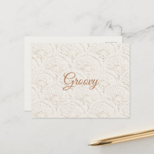 Cream Brown Boho Bohemian Postcard