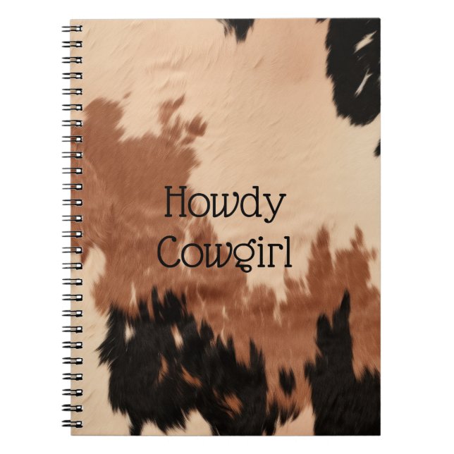 Cream Brown Cowhide Notebook (Front)