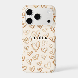 Cream Brown Hearts Valentine's Day