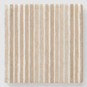 Cream & Brown Hearts Valentine's Day Stone Coaster