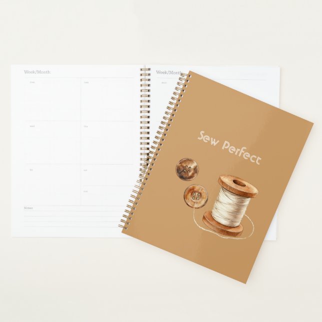 Cream Brown Ivory Sew Perfect Buttons Thread Planner (Display)