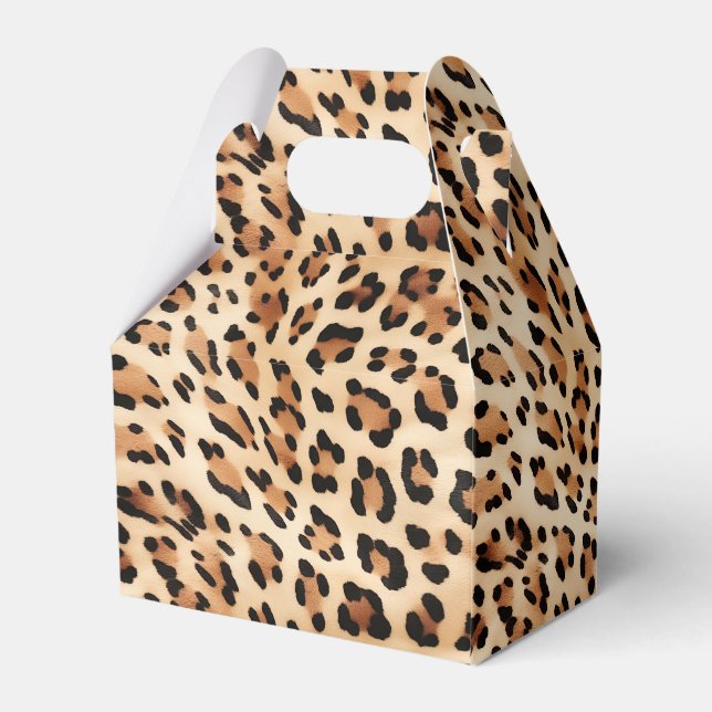 Cream Brown Leopard Favour Box (Back Side)