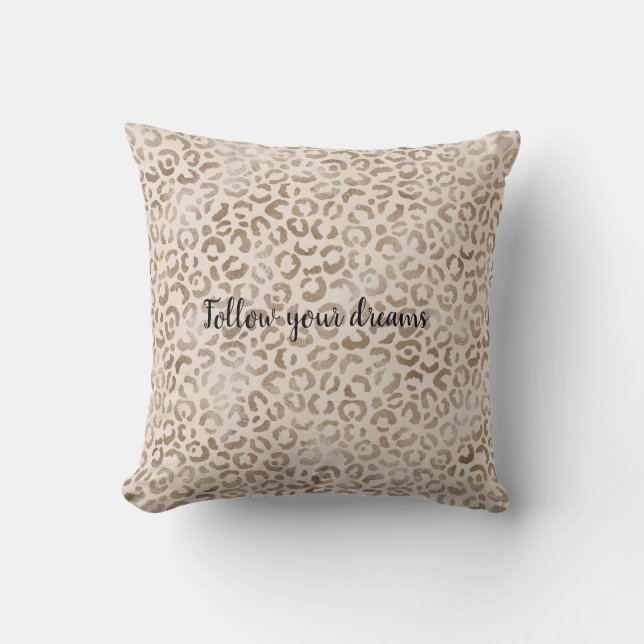 Cream Brown Leopard Print       Cushion (Front)