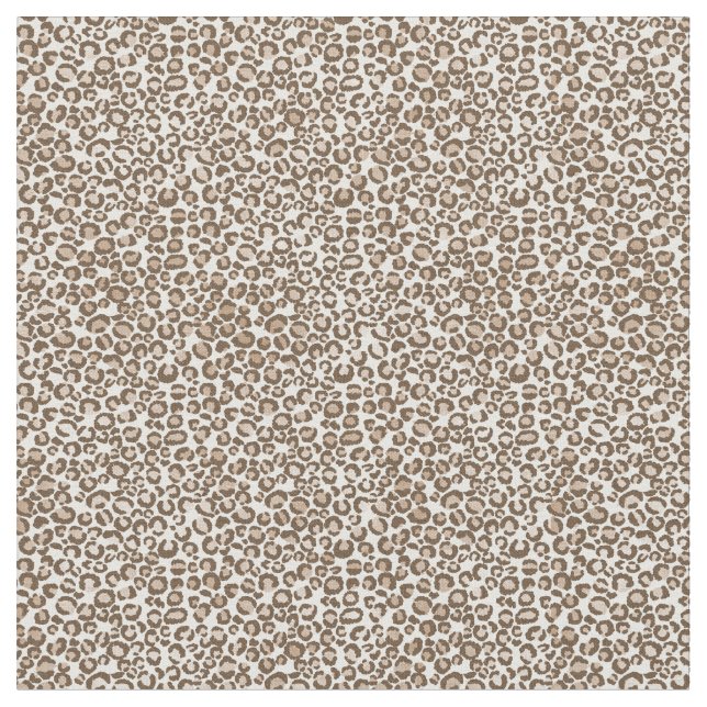 Cream Brown Leopard Print Fabric (Close Up)