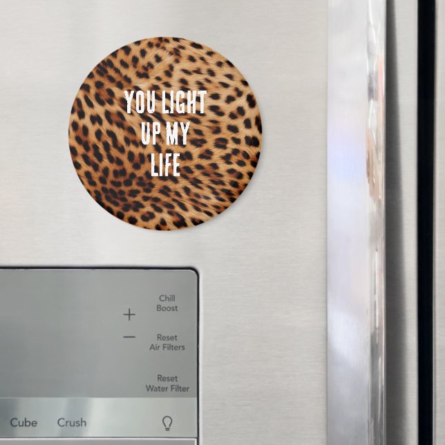Cream Brown Leopard Print Magnet (In Situ (Fridge))