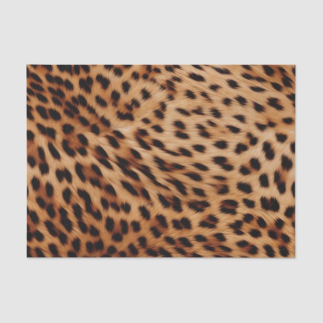 Cream Brown Leopard Print Tissue Paper (Front)