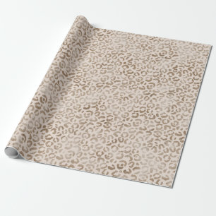 Cream Brown Leopard Print            Wrapping Paper