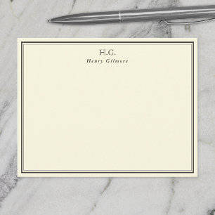 Cream & Brown Monogrammed Card