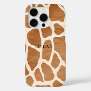 Cream Brown Safari Giraffe Animal Print iPhone 16 Pro Case