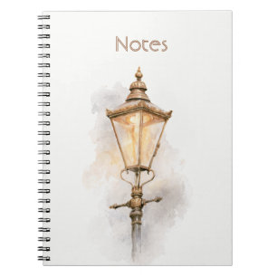 Cream Brown Tan Street Lantern Notebook