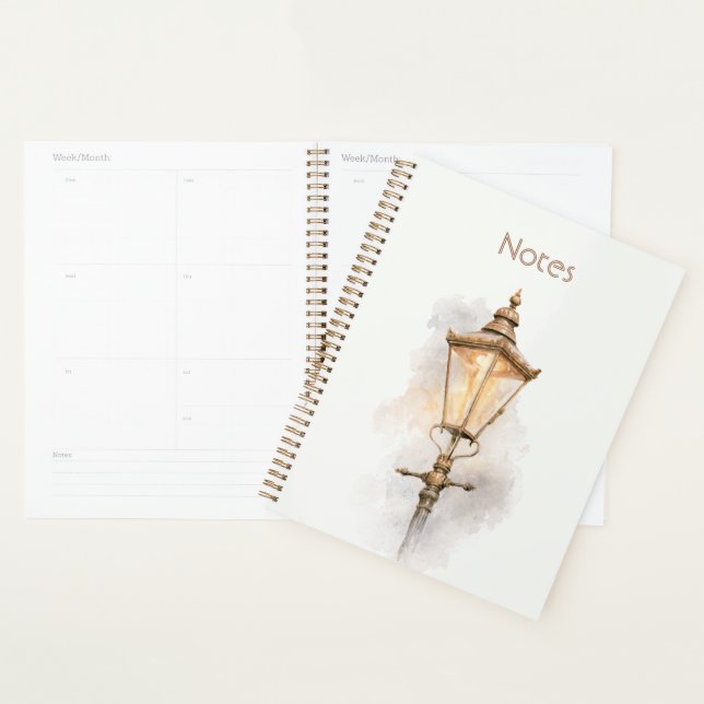 Cream Brown Tan Street Lantern Planner (Display)