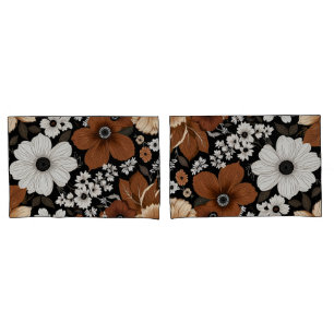 Cream, Brown & White Blooms with Versatile Mood Pillowcase