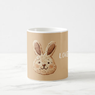 Cream Bunny Face Cookie Coffee Mug