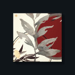 Cream Burgundy & Grey Artistic Abstract Watercolor Canvas Print<br><div class="desc">Stylish, modern artistic abstract design in a cream, burgundy and grey colour palette. An artistic abstract design features a watercolor leaf and a geometric circle composition with shades of burgundy and grey with black and gold accents on a creamy ivory background. You can customise by changing the background colour. Select...</div>