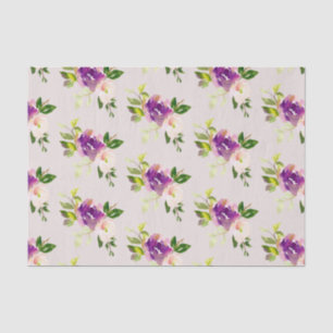 Cream Burgundy Pink Floral Wedding Tissue Paper