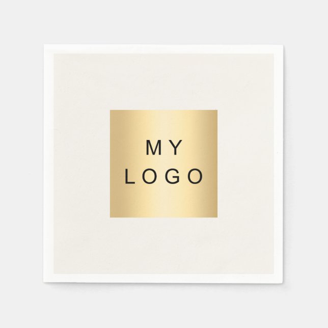 Cream business logo napkin (Front)