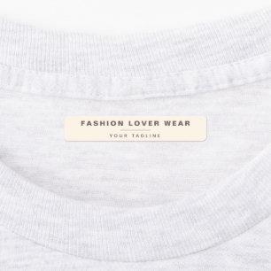 Cream Business Name Clothing Brand Fabric Iron On